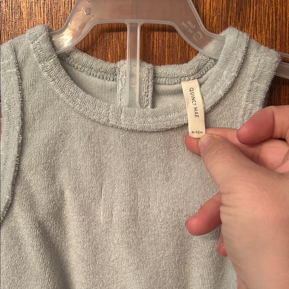 Quincy Mae Kids Tank Top and Bottoms- Soft Sage Green
